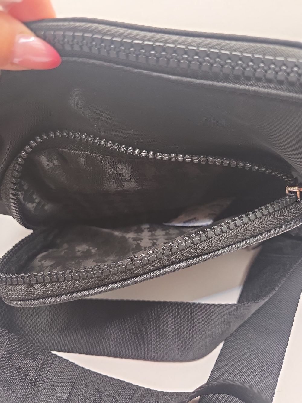Karl Lagerfeld Black Nylon Crossbody Bag with Character Patch - Picture 12 of 15